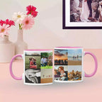 Personalised Red Coloured Inside Mug with 8 Photo Collage