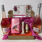 Kylie Minogue Rose Prosecco and Snacks Hamper with Personalised Card