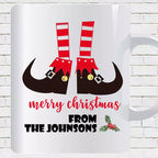 Personalised Elf Feet Christmas Mug - Add Name