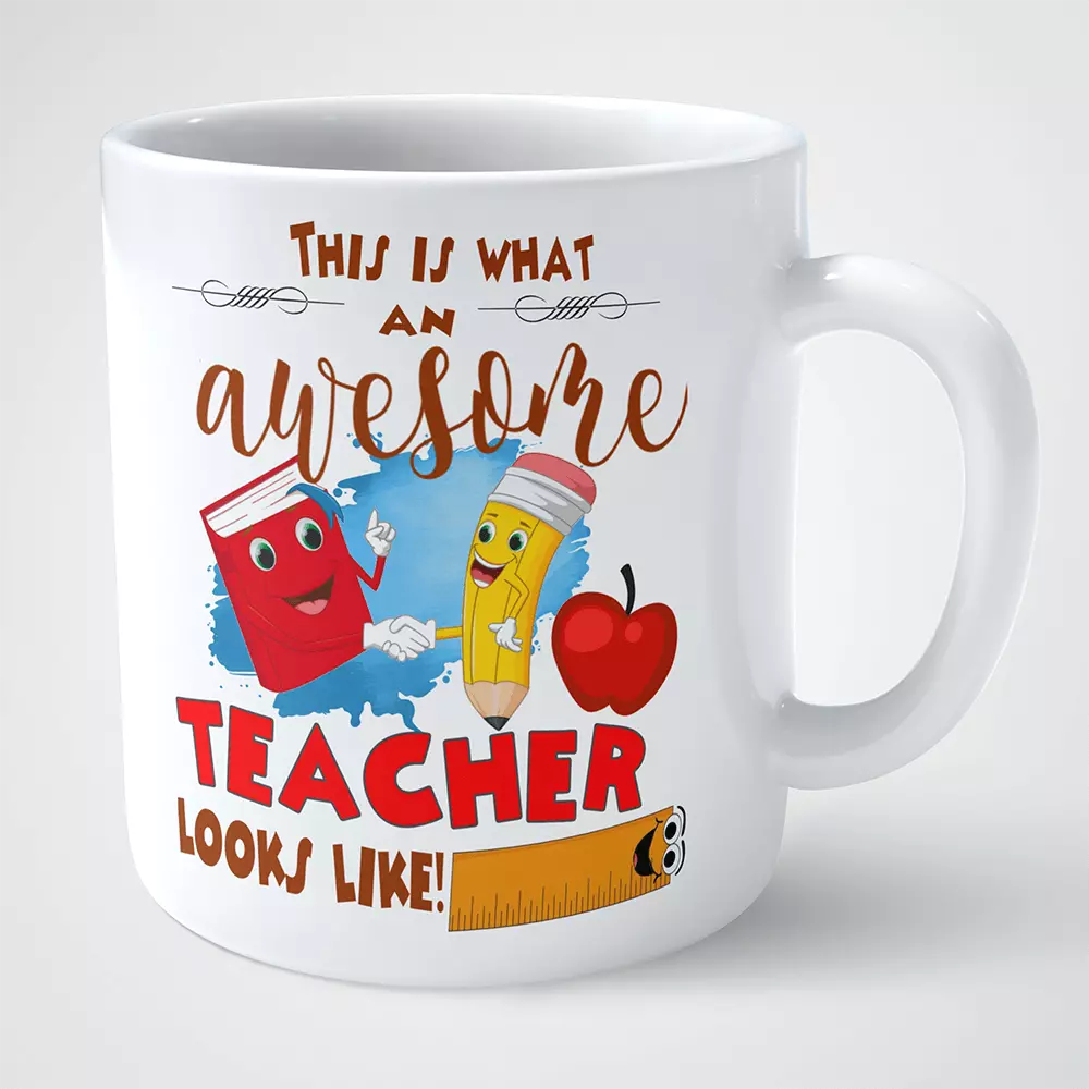 Personalised This is what an Awesome Teacher Looks Like Mug