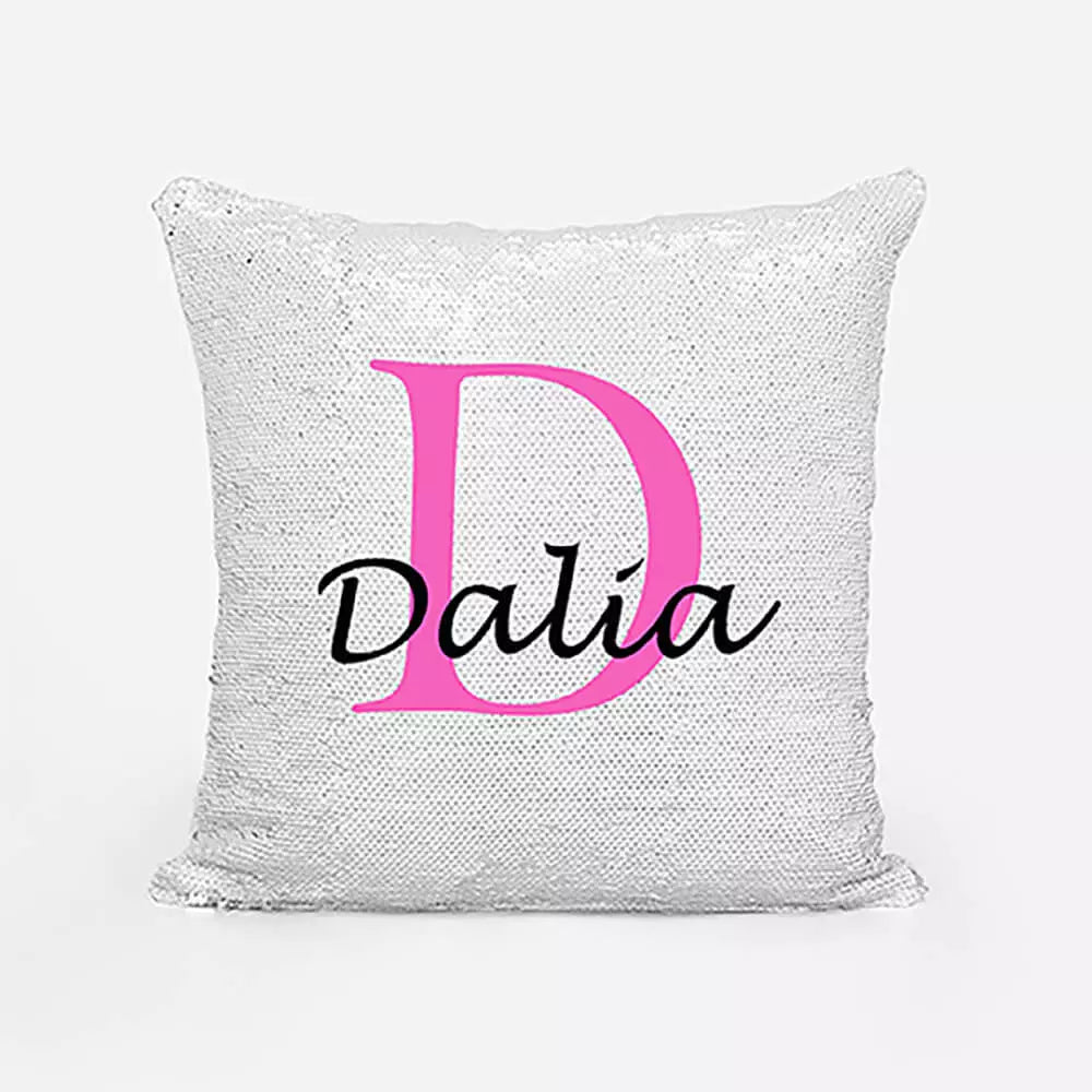 Personalised Sequin Magic Cushion For Her - Add Initial