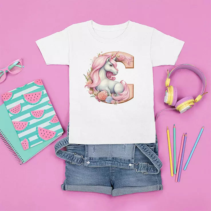 Personalised Unicorn Name/Initial t-Shirt