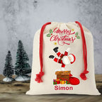 Personalised Premium Linen Christmas Sack - 9 Designs