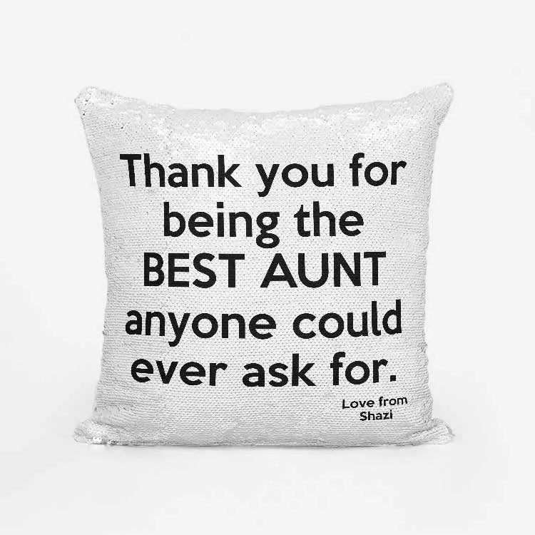 Personalised Best Mum/Aunt/Granny Sequin Cushion Cover