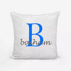 Personalised Sequin Magic Cushion For Him - Add Initial