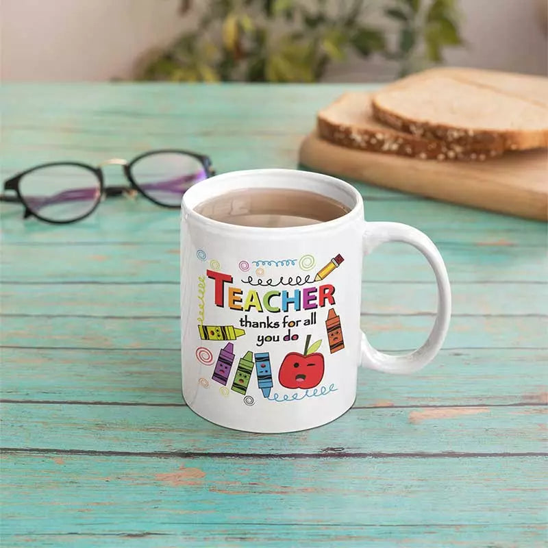 Personalised Teacher Thanks For All You Do Mug
