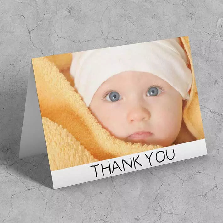 Personalised Folded Photo Card with Message (Landscape)