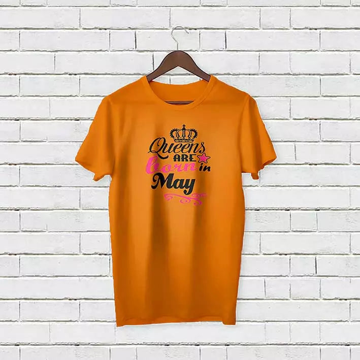Personalised Queens are Born in May T-Shirt