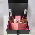 Luxury Kylie Minogue Rose/Prosecco and Snacks Hamper with Personalised Card