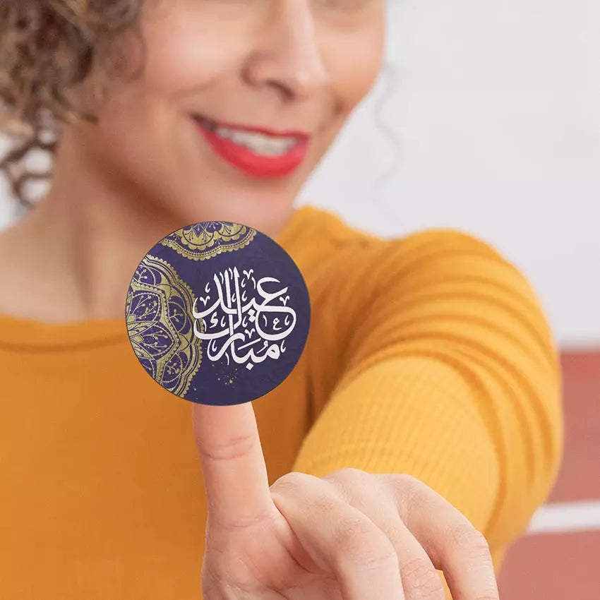 Personalised Purple & Gold Eid Labels & Stickers
