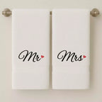 Personalised Mr & Mrs Embroidered Couples Towels