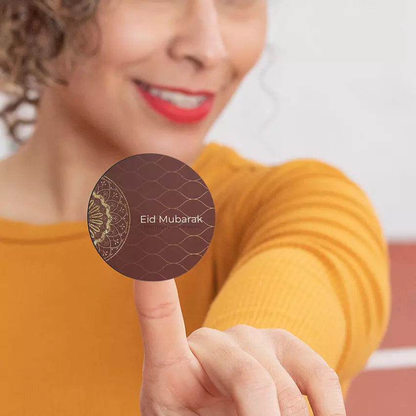 Personalised Red & Gold Eid Labels & Stickers