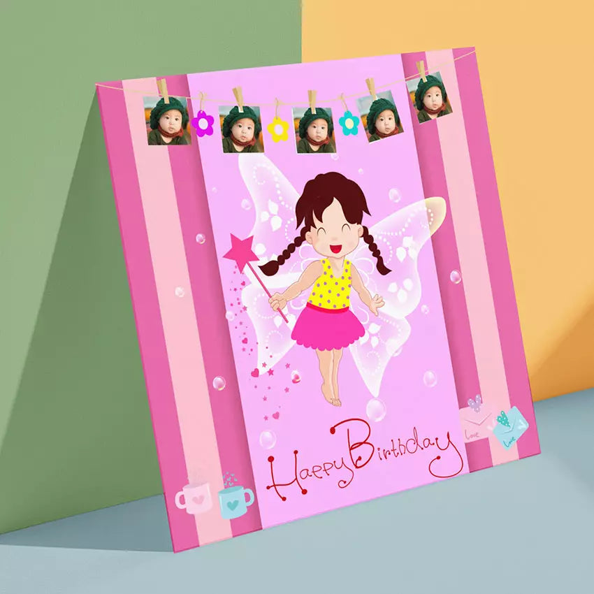 Personalised Fairy Folded Photo Birthday Card