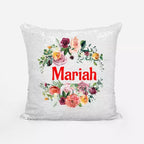 Personalised Summer Garland Sequin Magic Cushion Cover