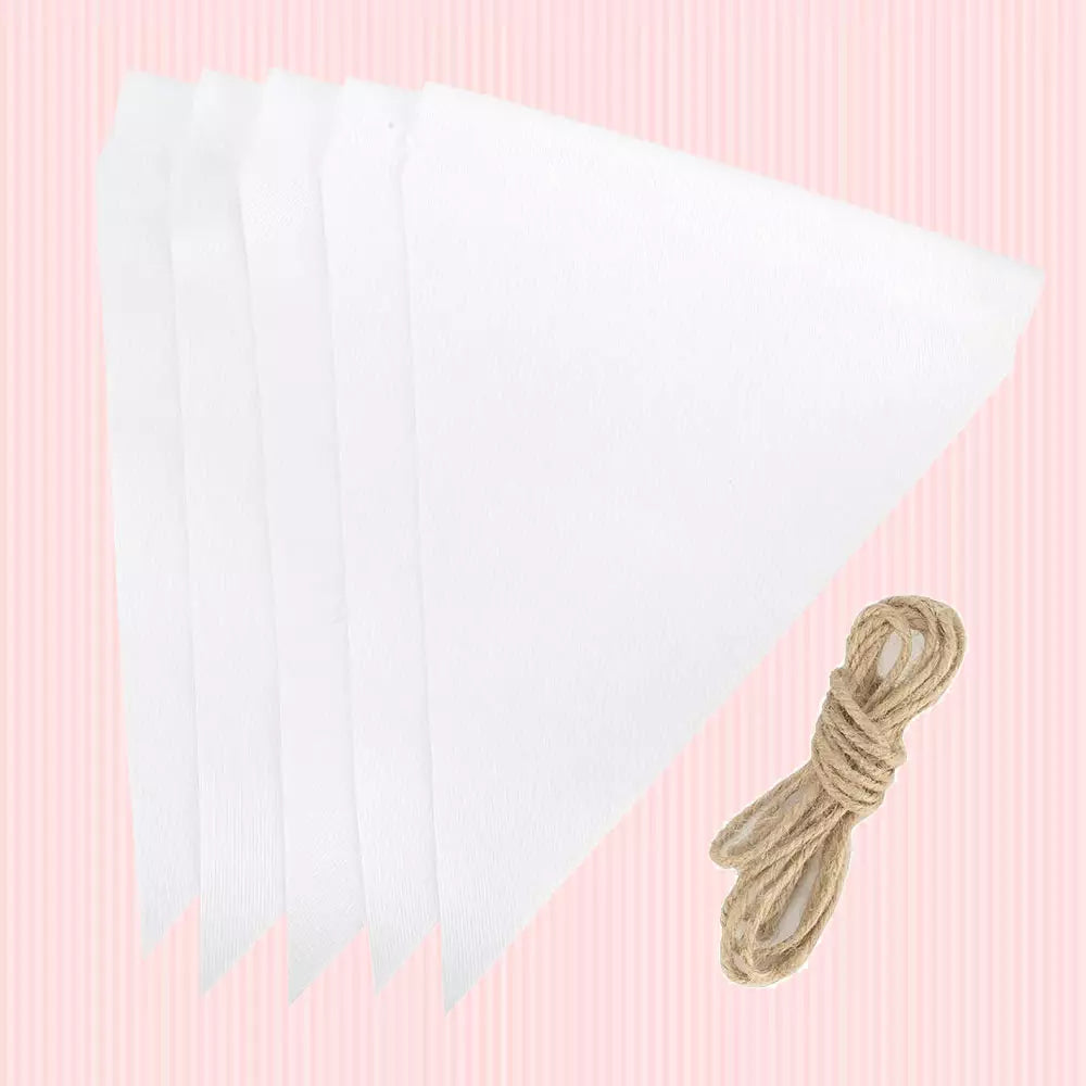 Personalised 5 Pieces Burlap Triangle Banners