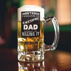 Father's Day Beer & Snacks Hamper with a Personalised 'Awesome Dad' Pint Tankard Glass