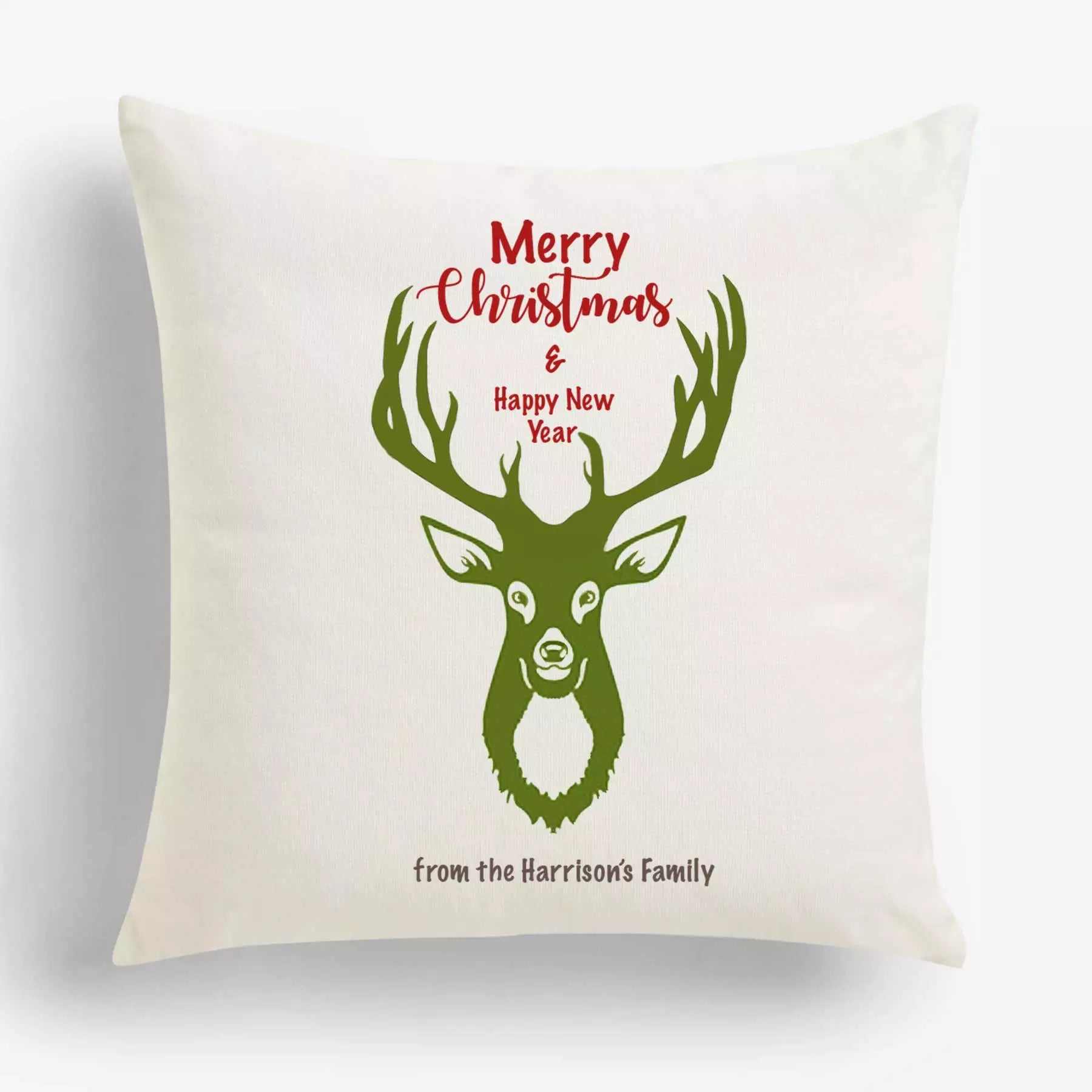 Personalised Stag Christmas Cushion
