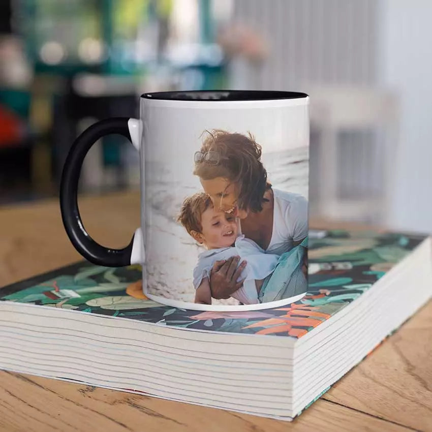 Personalised Black Coloured Inside Mug with Your Image and Text