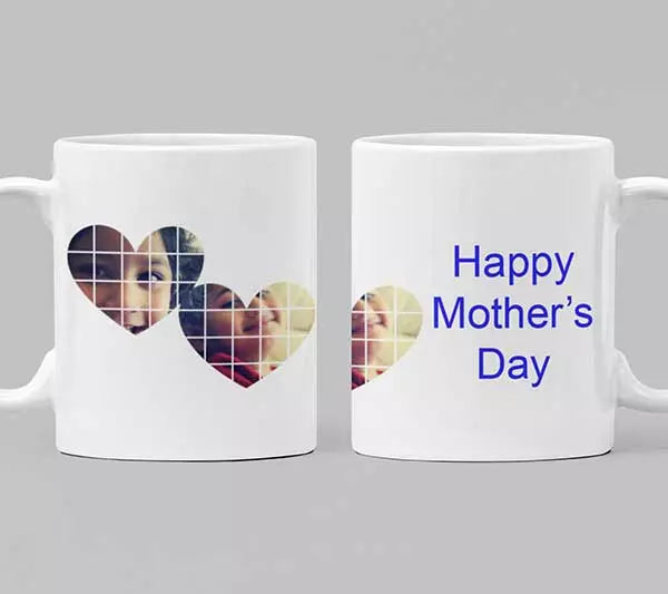 Personalised Hearts Photo Mug - Add Photo & Message