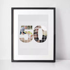 Personalised 2 Photo Collage Wall Art - 50 Years
