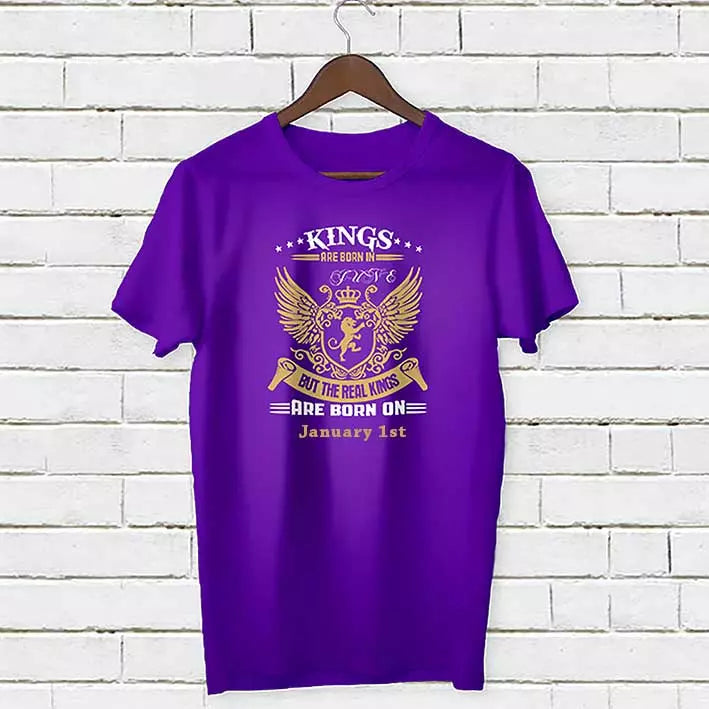 Personalised Kings Are Born Birthday T-Shirt