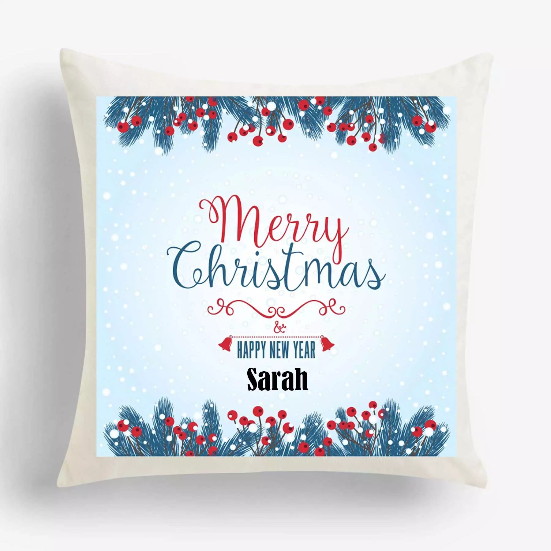 Merry Christmas & Happy New Year' - Personalised Christmas Cushion