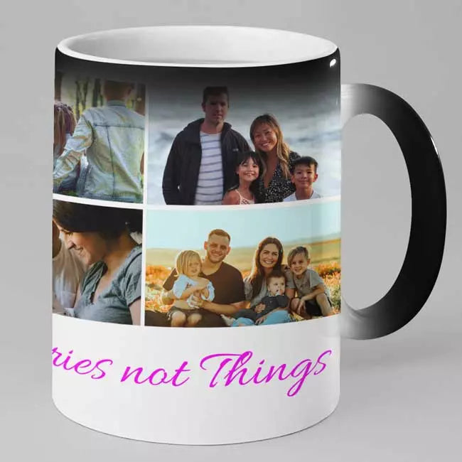 Personalised 6 Photo Collage Magic Mug - Collect Memories Not Things