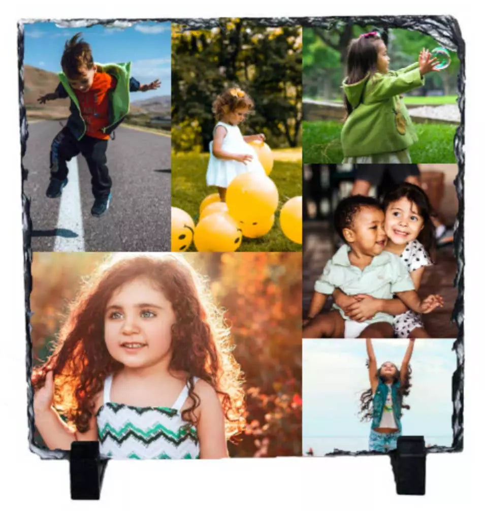 Personalised Square Rock Photo Slate - Create Photo Collage