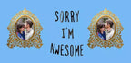 Sorry I'm Awesome' Personalised Photo Mug (Blue)