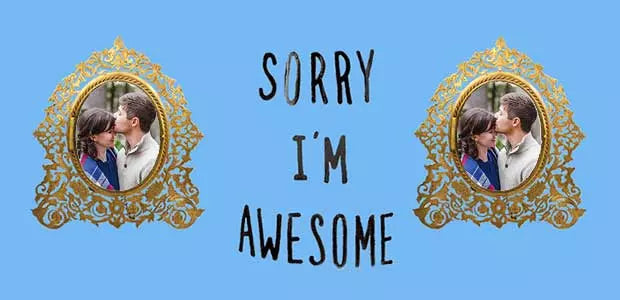 Sorry I'm Awesome' Personalised Photo Mug (Blue)