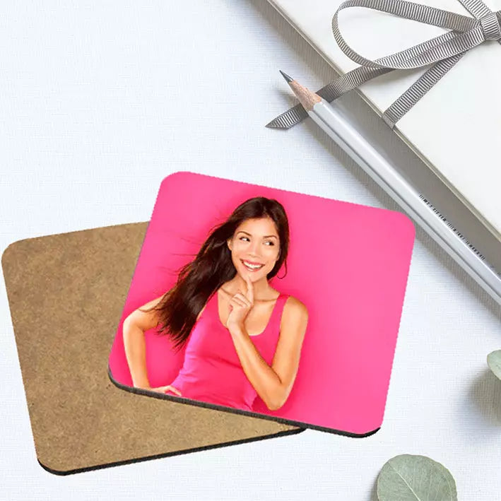 Personalised Square Text & Photo Coaster