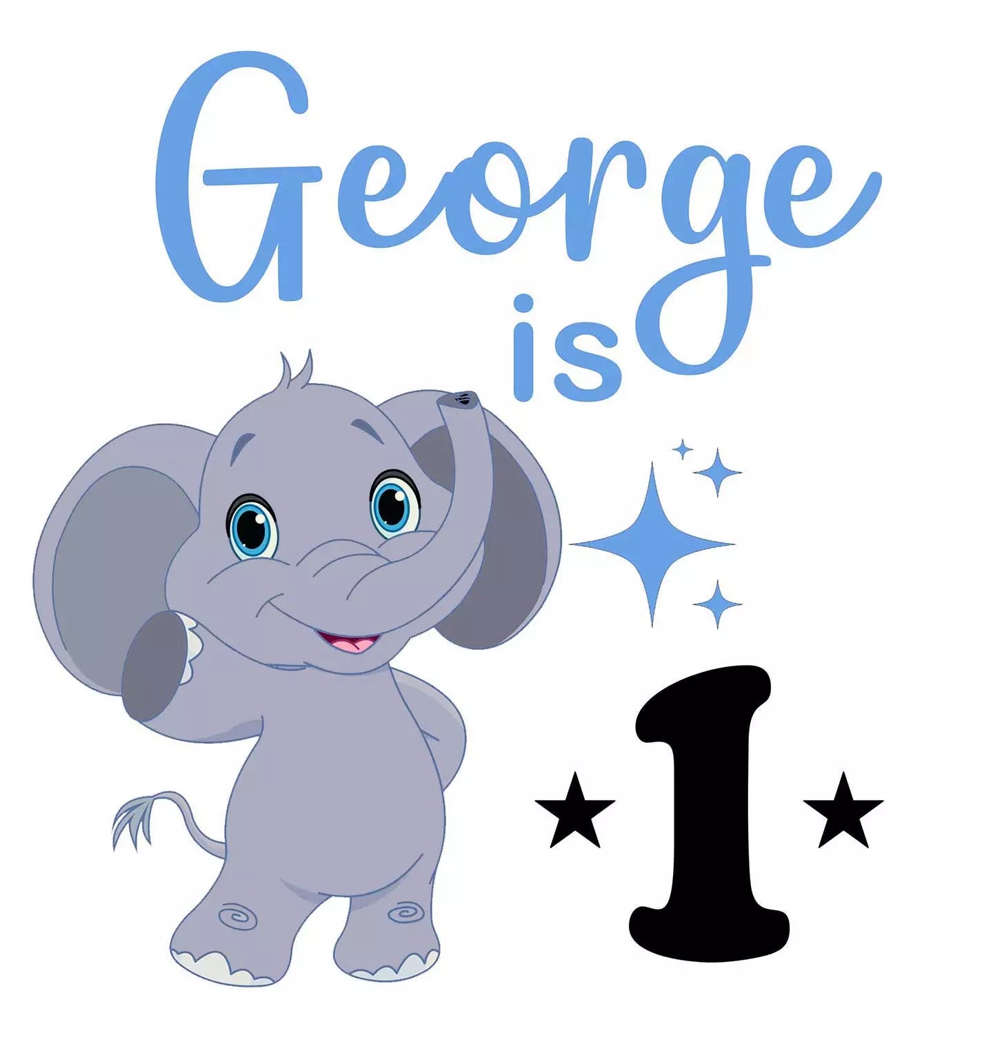 Personalised 'George is 1' Bib with Crumb Catcher - Add Name & Age