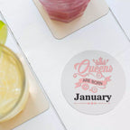 Queens are Born in (Month) - Personalised Birthday Mug & Matching Coaster