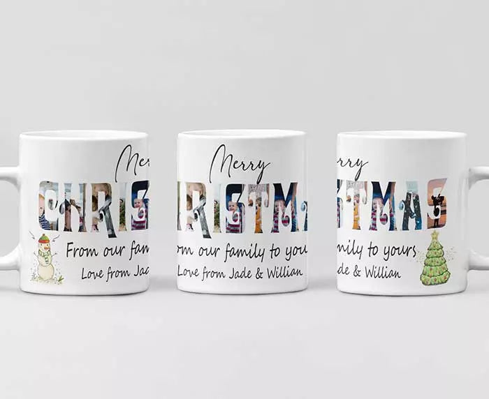 Personalised Merry Christmas Photo Mug - Add Text