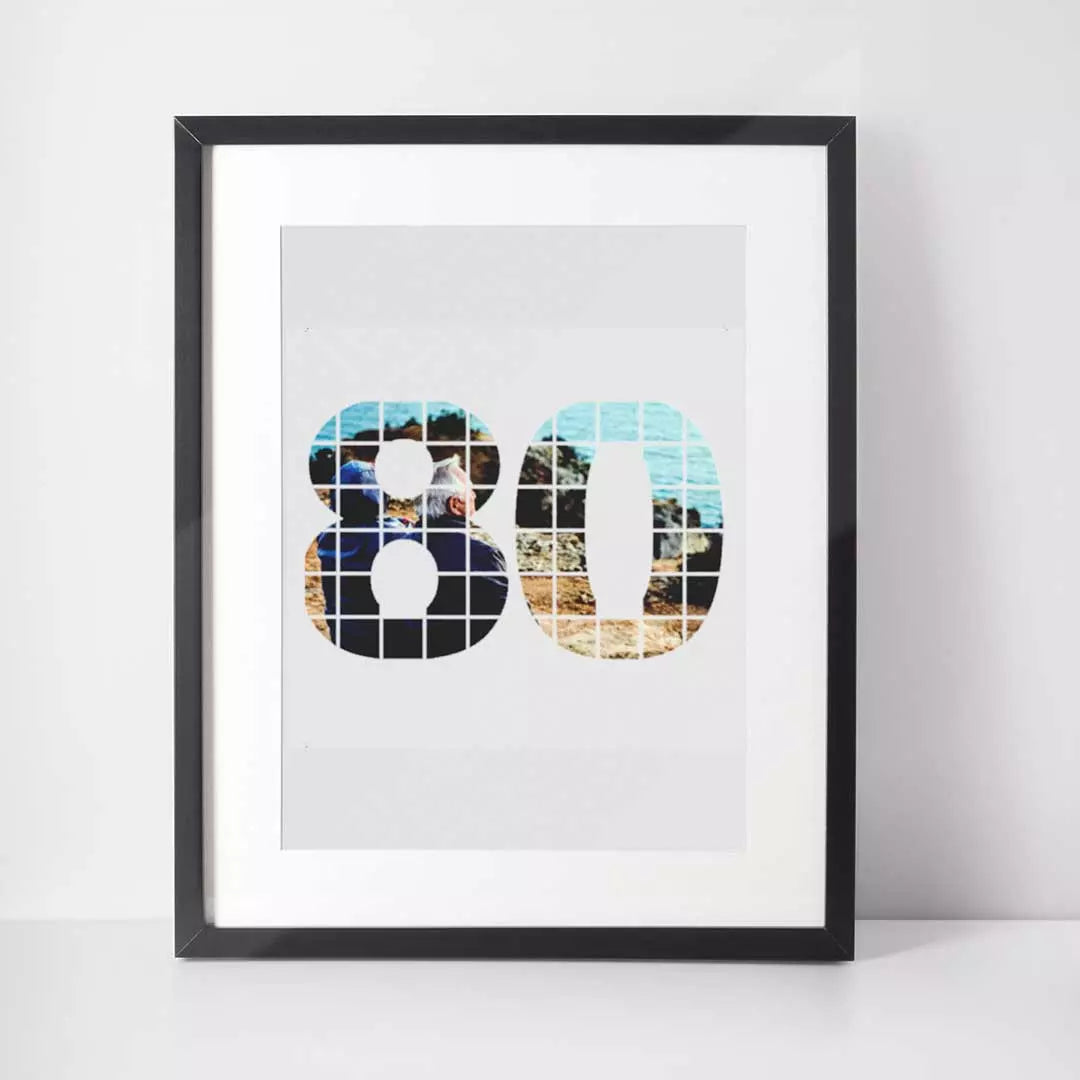 Personalised Photo Wall Art - 80 Years