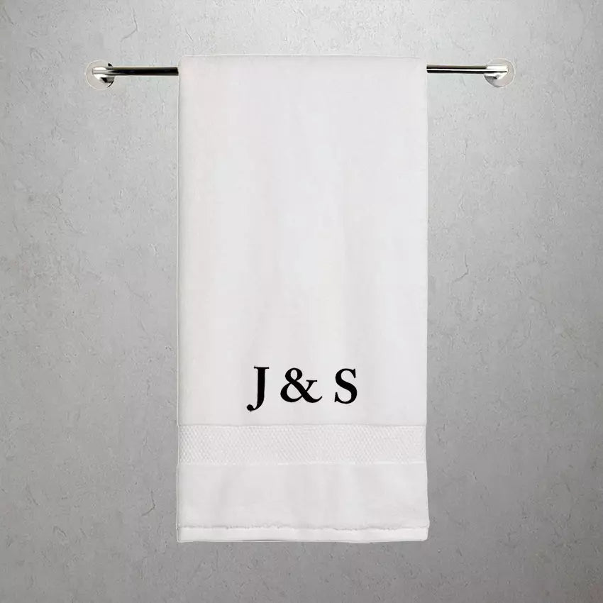 Personalised Initials Couples Embroidered Towels