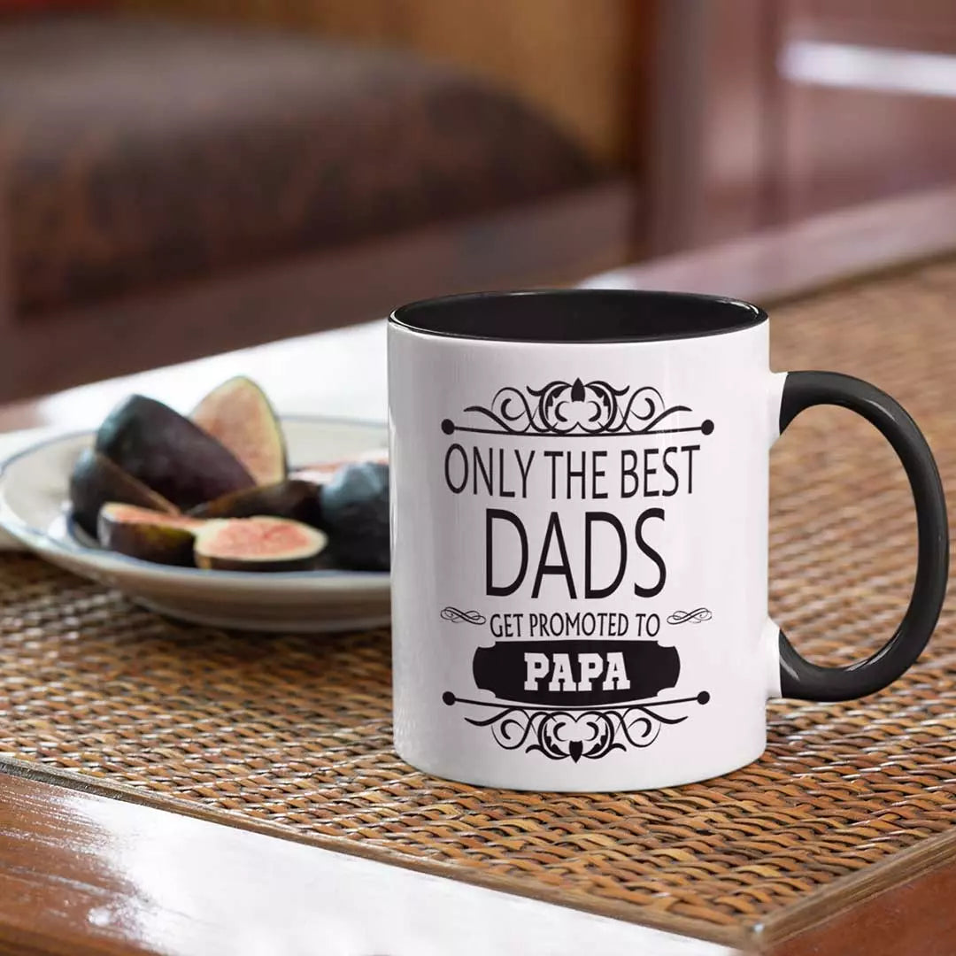 Only The Best Dads Get Promoted to PAPA' Personalised Mug - Add Name