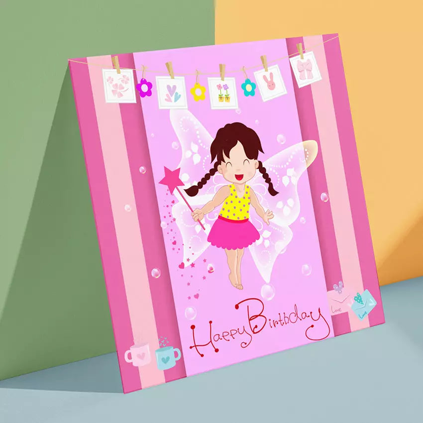Personalised Fairy Folded Birthday Card