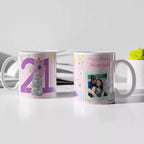 Personalised 21st Happy Birthday Mug - Add Name