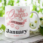 Queens are Born in (Month) - Personalised Birthday Mug & Matching Coaster