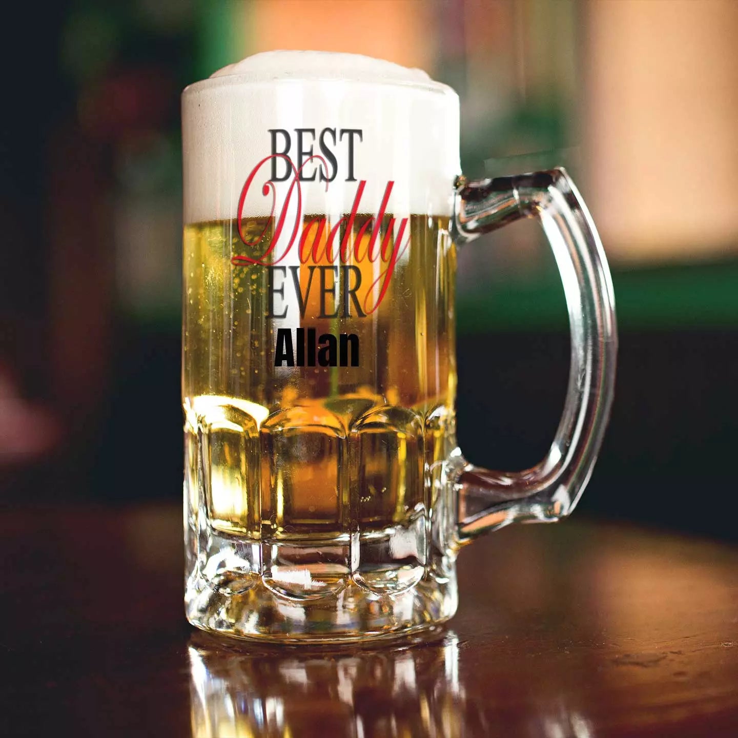 Best Daddy Ever' Father's Day Beer & Snacks Hamper with a Personalised Pint Tankard Glass