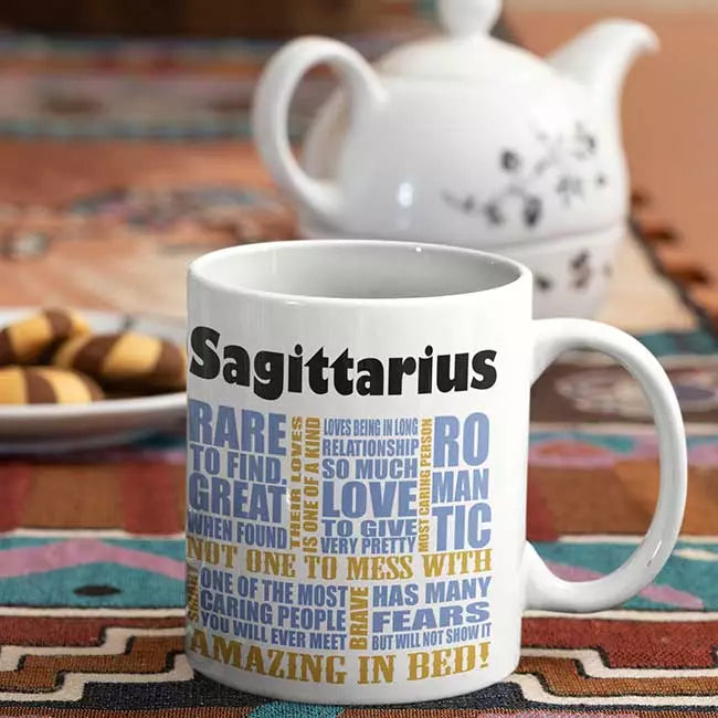 Word Art Zodiac Sign Personalised Mug - Add Message