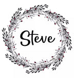 Personalised Pocket Bib with a Grey Wreath Design - Add Name
