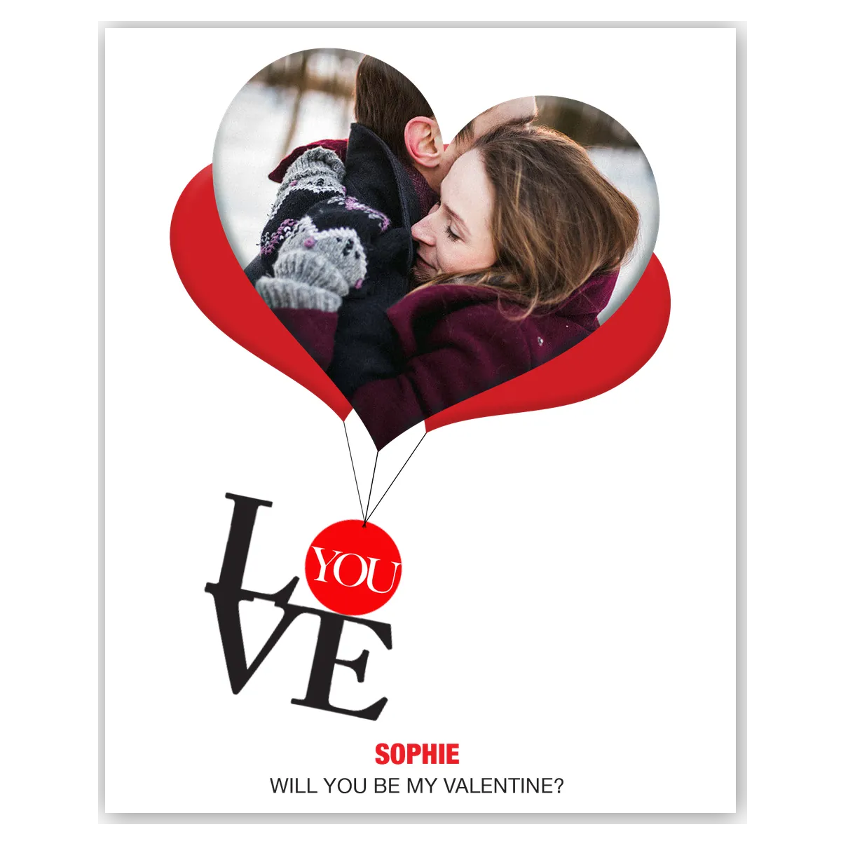  – personalised card design, perfect Valentine card for her or him, romantic customised greeting to make your personalised card unique and memorable.