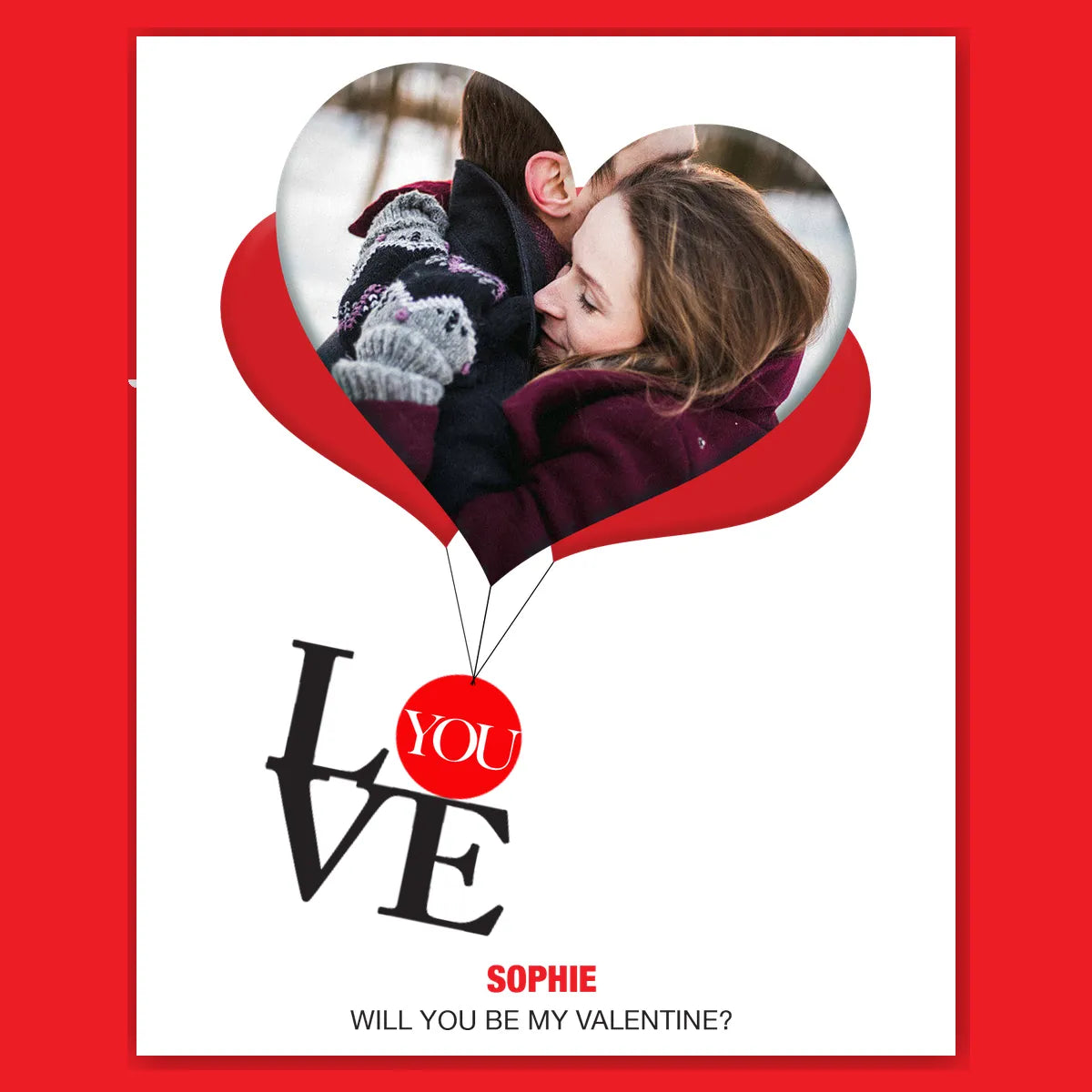  – personalised card design, perfect Valentine card for her or him, romantic customised greeting to make your personalised card unique and memorable.