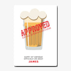 Personalised beer birthday card mockup – clean, minimalist style for milestone celebrations