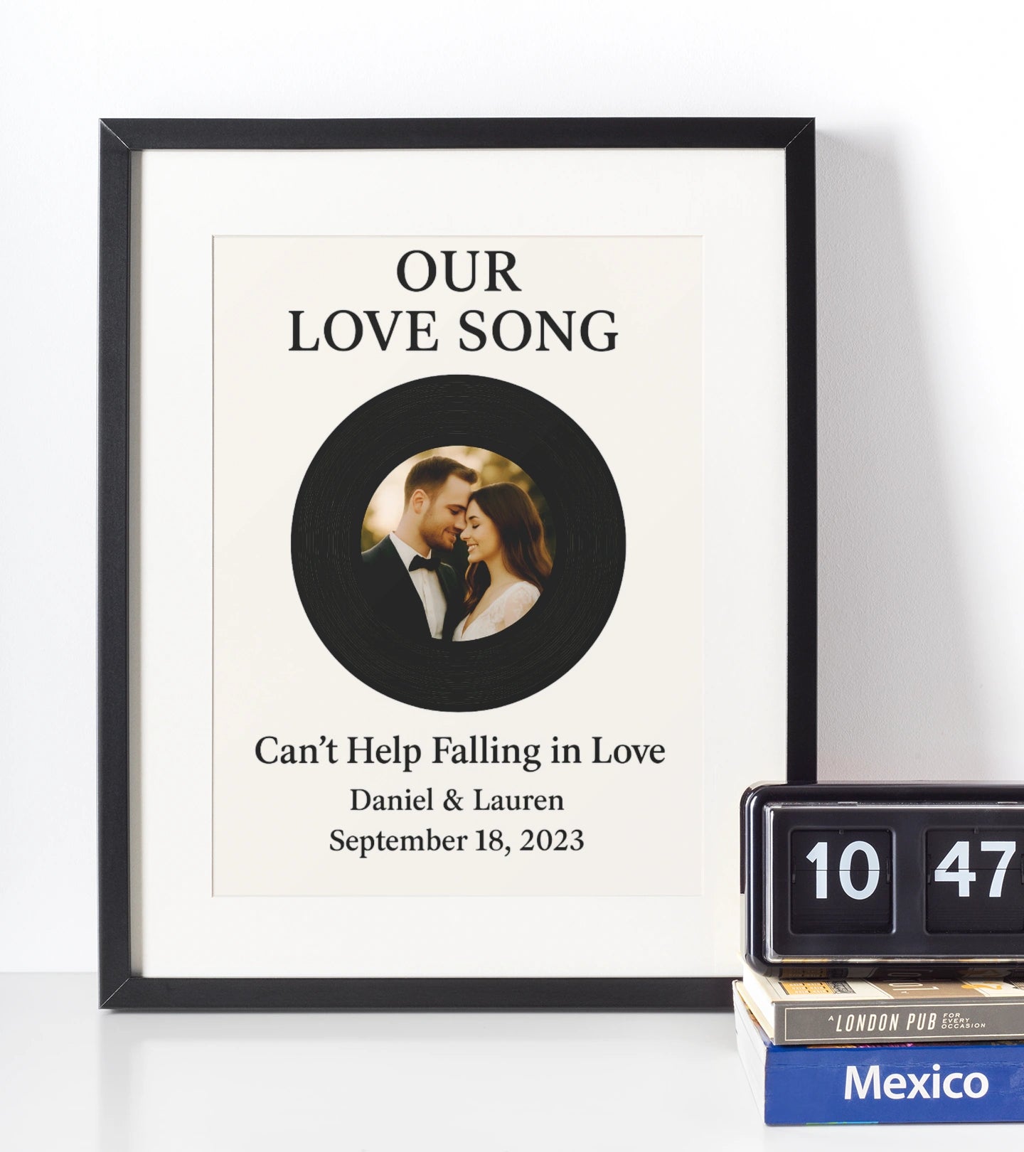 Personalised Love Song Vinyl Photo Wall Art – Custom Record Print