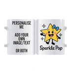 Personalised Sparkle Pop Ribbon Star Mug – playful star character; add your name or image