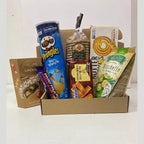 Sweet and savoury snack gift box with chocolates, biscuits and crisps