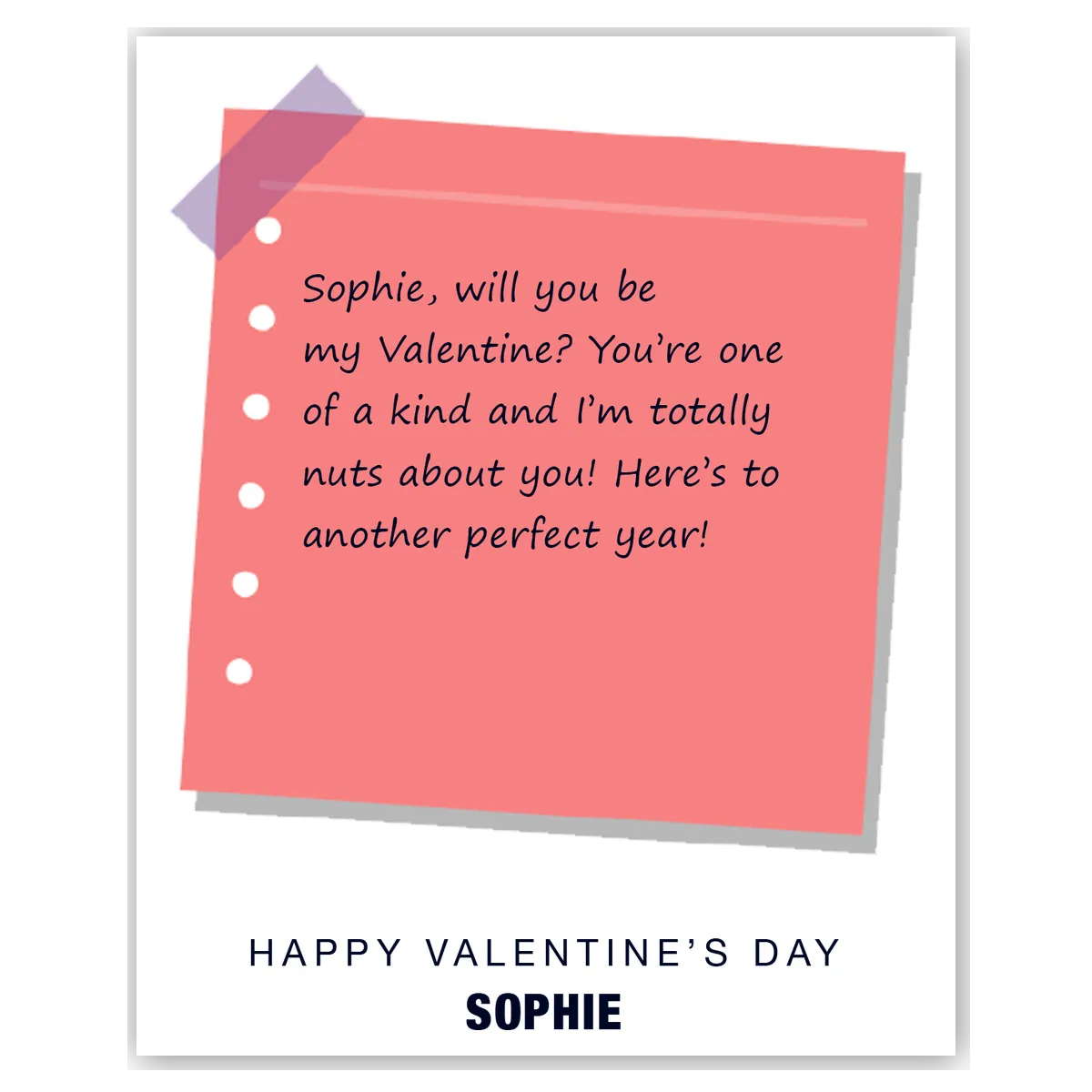  – personalised card design, perfect Valentine card for her or him, romantic customised greeting to make your personalised card unique and memorable.